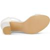imageAllegra K Womens Satin Open Toe Ankle Strap Chunky Heels SandalsWhite