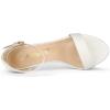 imageAllegra K Womens Satin Open Toe Ankle Strap Chunky Heels SandalsWhite