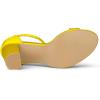 imageAllegra K Womens Satin Open Toe Ankle Strap Chunky Heels SandalsYellow