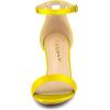 imageAllegra K Womens Satin Open Toe Ankle Strap Chunky Heels SandalsYellow