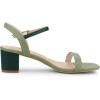 imageAllegra K Womens Slingback Buckle Chunky Heels TwoTone SandalsLight Green