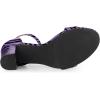 imageAllegra K Womens Snakeskin Heels Chunky Heels Ankle Strap SandalsBlack Purple