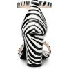 imageAllegra K Womens Snakeskin Heels Chunky Heels Ankle Strap SandalsBlack White