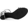 imageAllegra K Womens Snakeskin Heels Chunky Heels Ankle Strap SandalsBlack White