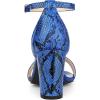 imageAllegra K Womens Snakeskin Heels Chunky Heels Ankle Strap SandalsBlue Snake