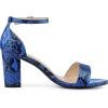 imageAllegra K Womens Snakeskin Heels Chunky Heels Ankle Strap SandalsBlue Snake
