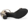 imageAllegra K Womens Snakeskin Heels Chunky Heels Ankle Strap SandalsKhaki Snake