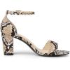 imageAllegra K Womens Snakeskin Heels Chunky Heels Ankle Strap SandalsKhaki Snake