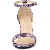 imageAllegra K Womens Snakeskin Heels Chunky Heels Ankle Strap SandalsPurple Snake