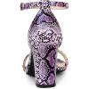 imageAllegra K Womens Snakeskin Heels Chunky Heels Ankle Strap SandalsPurple Snake
