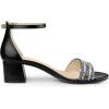 imageAllegra K Womens Sparkly Rhinestone Ankle Strap Chunky Heel SandalsBlack