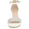 imageAllegra K Womens Sparkly Rhinestone Ankle Strap Chunky Heel SandalsWhite
