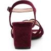 imageAllegra K Womens Square Toe Slingback Chunky Heels Velvet SandalsBurgundy