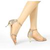 imageAllegra K Womens Stiletto Kitten Heels Glitter Heel SandalsGold