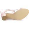 imageAllegra K Womens Strappy Lace Up Chunky Heeled SandalsBling Pink