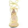 imageAllegra K Womens Strappy Lace Up Chunky Heeled SandalsYellow