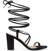 imageAllegra K Womens Strappy One Strap Lace Up Chunky Heels SandalsBlack