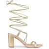 imageAllegra K Womens Strappy One Strap Lace Up Chunky Heels SandalsGold
