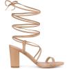 imageAllegra K Womens Strappy One Strap Lace Up Chunky Heels SandalsNude