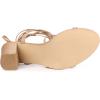 imageAllegra K Womens Strappy One Strap Lace Up Chunky Heels SandalsNude