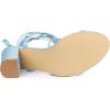 imageAllegra K Womens Strappy One Strap Lace Up Chunky Heels SandalsSky Blue