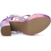 imageAllegra K Womens Tie Dye Platform Chunky Heel Lace Up SandalsBlue Pink