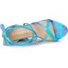 imageAllegra K Womens Tie Dye Platform Chunky Heel Lace Up SandalsCyan