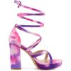 imageAllegra K Womens Tie Dye Platform Chunky Heel Lace Up SandalsPurple