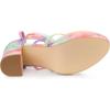 imageAllegra K Womens Tie Dye Platform Chunky Heel Lace Up SandalsYellow