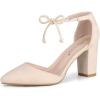 imageAllegra K Womens Ankle Tie Point Toe Dress PumpsBeige