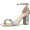 imageAllegra K Womens Gradient Glitter Heels Chunky Heels SandalsColorful