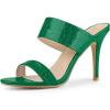 imageAllegra K Womens Open Toe Stiletto Heel Slide SandalsGreen