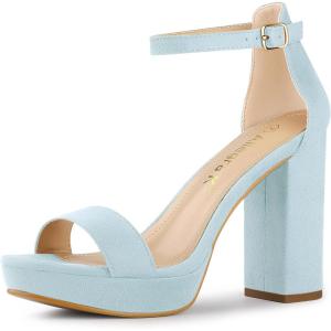 imageAllegra K Womens Ankle Strap Platform Chunky Heels SandalsSky Blue