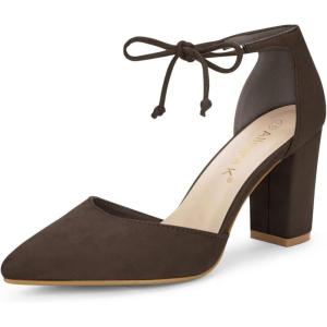 imageAllegra K Womens Ankle Tie Point Toe Dress PumpsCoffee