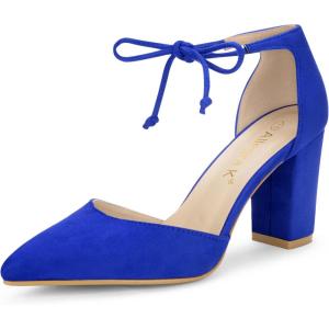 imageAllegra K Womens Ankle Tie Point Toe Dress PumpsDeep Blue