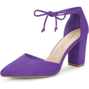 imageAllegra K Womens Ankle Tie Point Toe Dress PumpsPurple