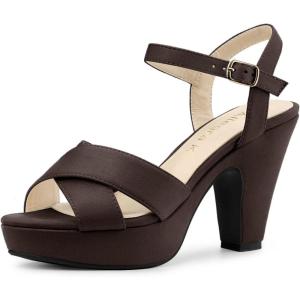 imageAllegra K Womens Platform Chunky Heels Slingback SandalsCoffee