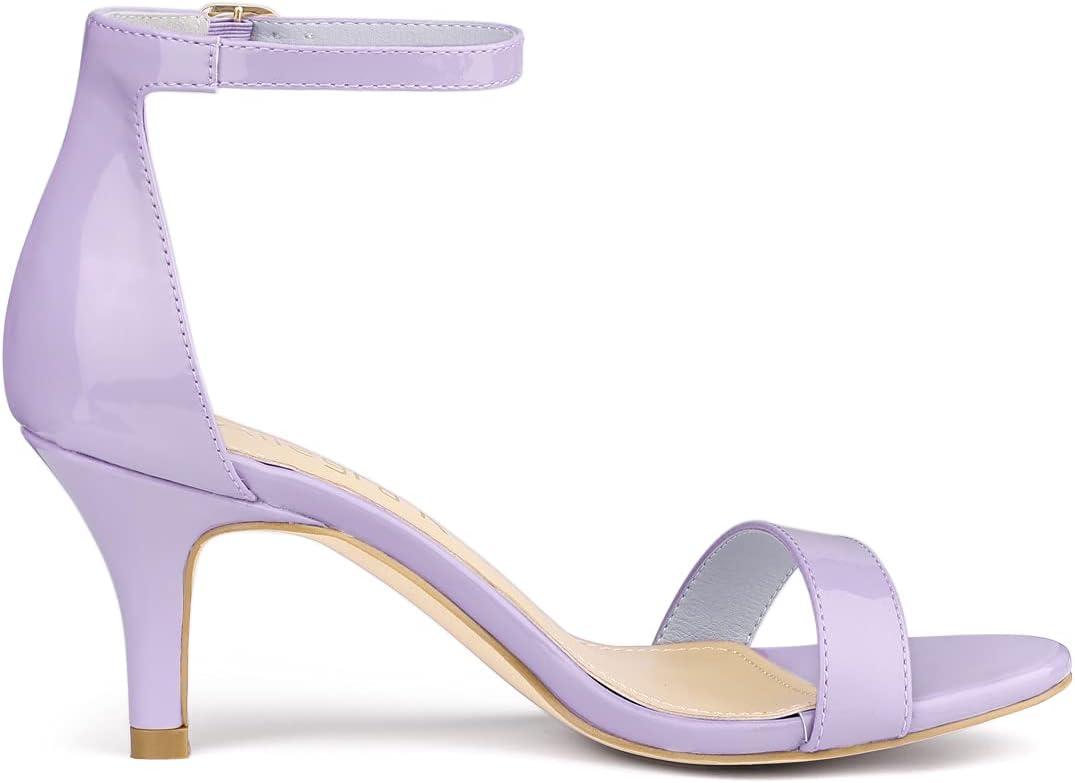 imageAllegra K Womens Ankle Strap Open Toe Stiletto Heels Purple Sandals 10 M US