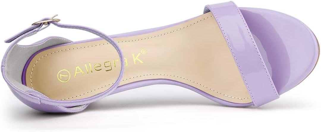 imageAllegra K Womens Ankle Strap Open Toe Stiletto Heels Purple Sandals 10 M US