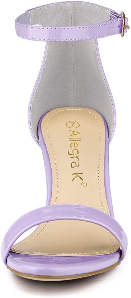 imageAllegra K Womens Ankle Strap Open Toe Stiletto Heels Purple Sandals 10 M US