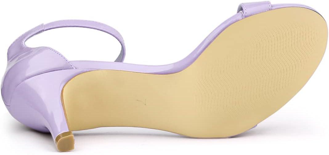 imageAllegra K Womens Ankle Strap Open Toe Stiletto Heels Purple Sandals 10 M US