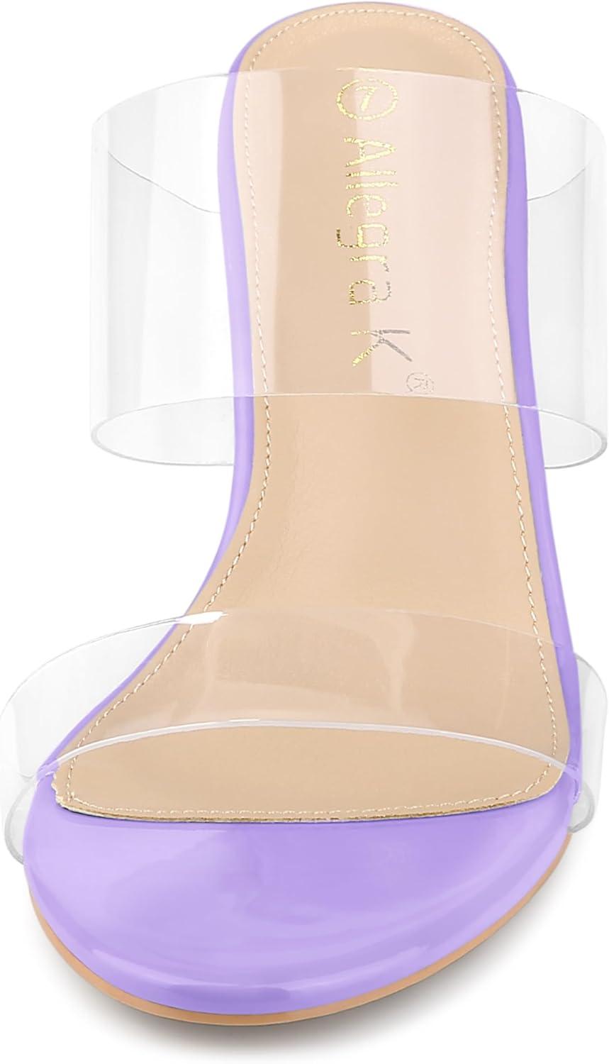 imageAllegra K Womens Clear Slide Stiletto Heel Clear SandalsPurple