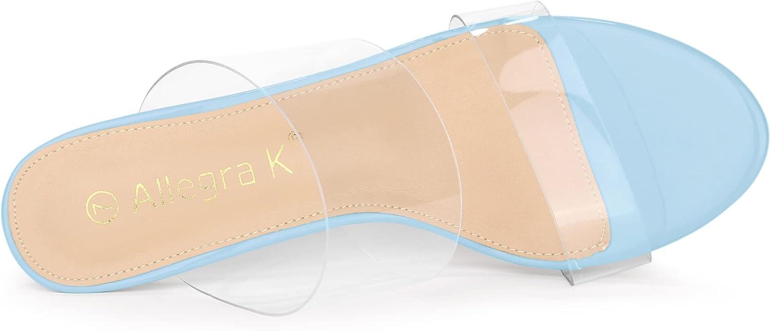 imageAllegra K Womens Clear Slide Stiletto Heel Clear SandalsSky Blue