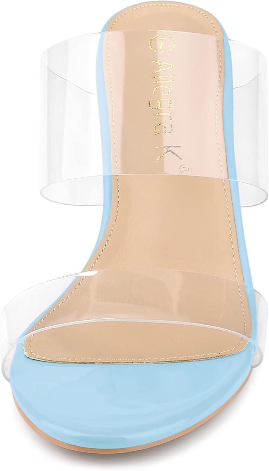 imageAllegra K Womens Clear Slide Stiletto Heel Clear SandalsSky Blue