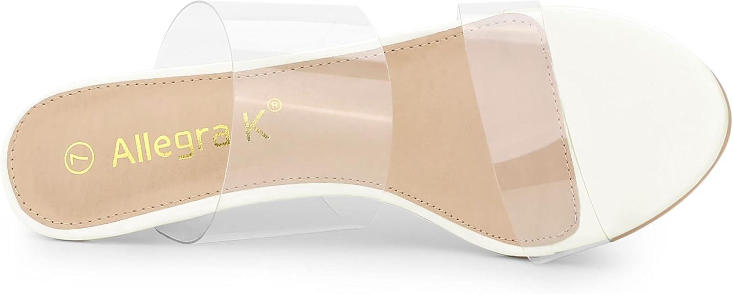 imageAllegra K Womens Clear Slide Stiletto Heel Clear SandalsWhite
