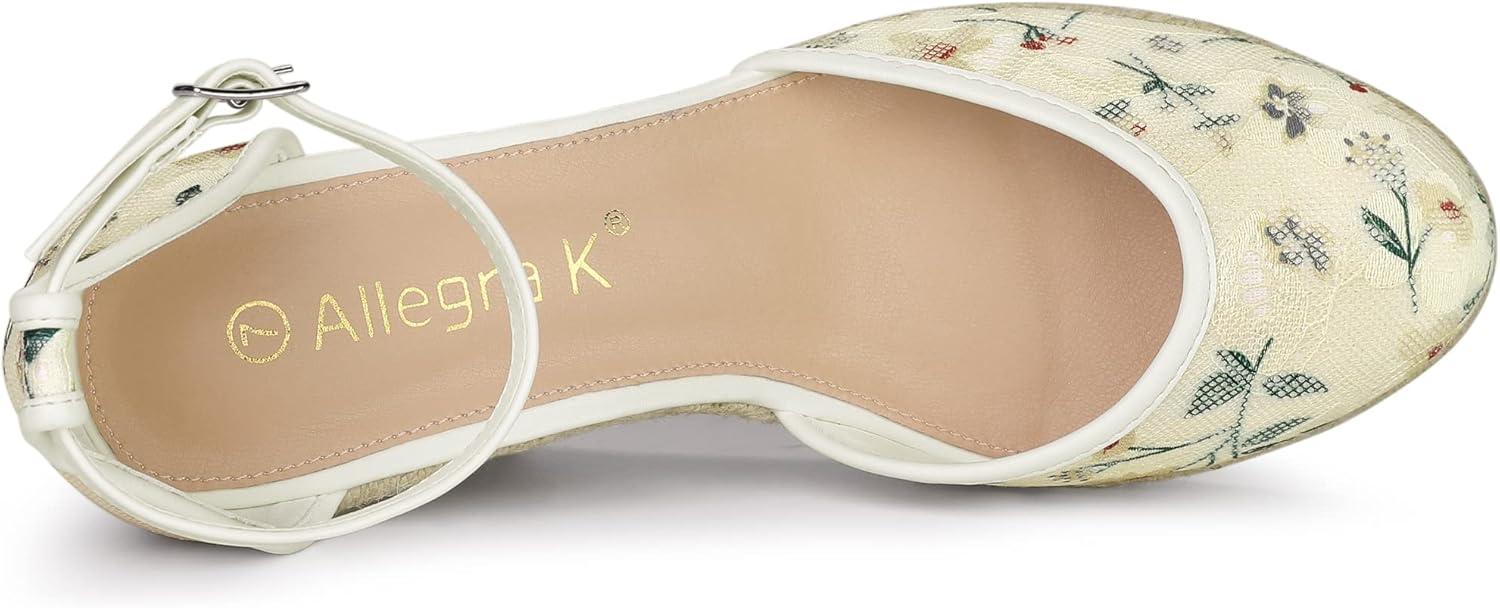 imageAllegra K Womens Closed Toe Espadrille Platform Heels Lace Wedge SandalsGreen