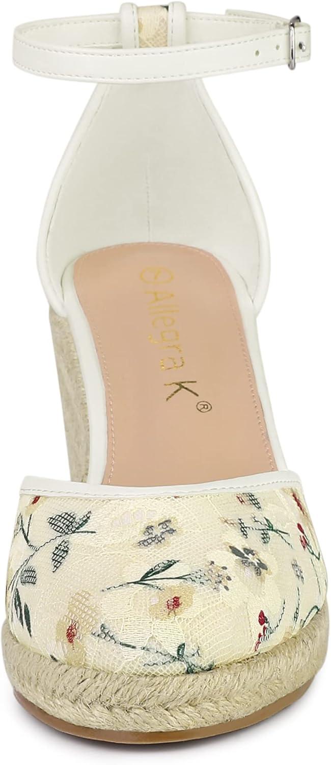 imageAllegra K Womens Closed Toe Espadrille Platform Heels Lace Wedge SandalsGreen