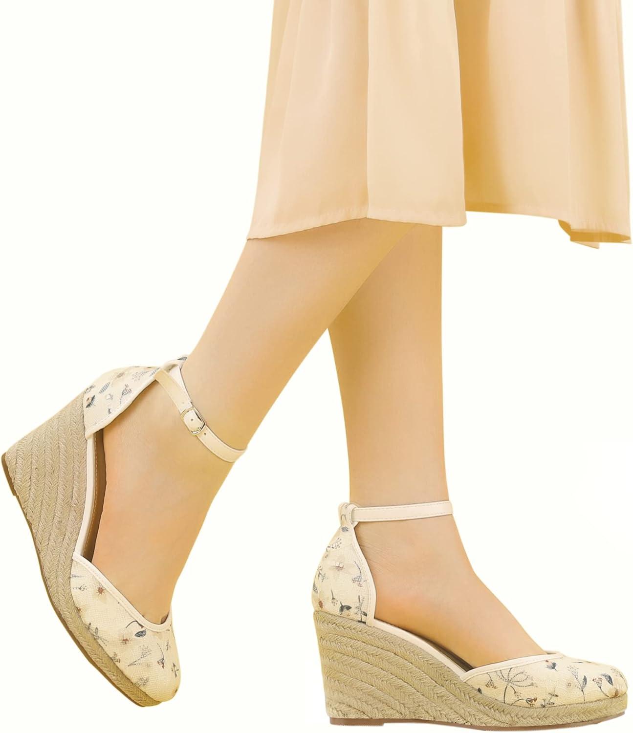 imageAllegra K Womens Closed Toe Espadrille Platform Heels Lace Wedge SandalsGreen
