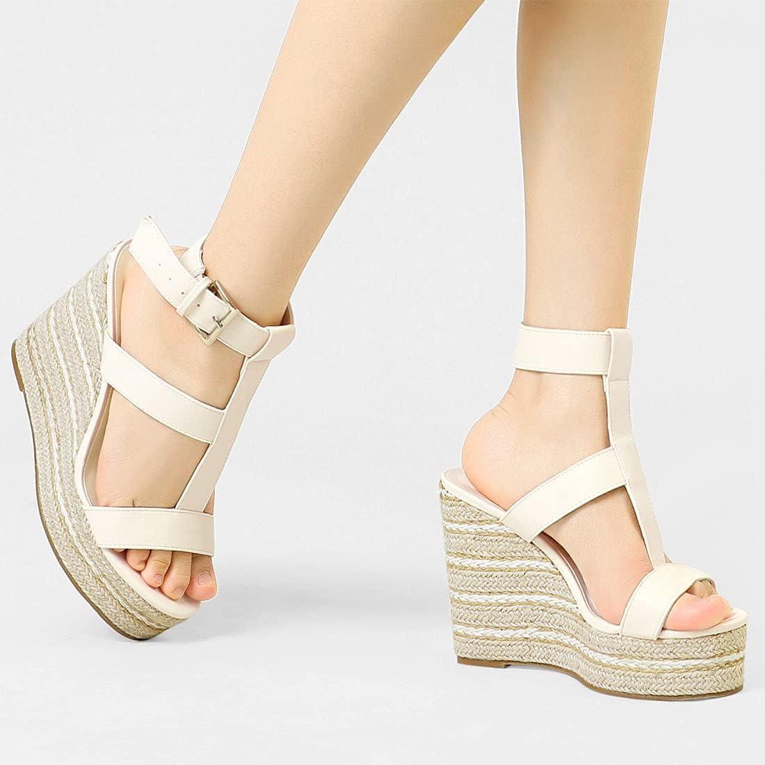 imageAllegra K Womens Espadrille Strappy Platform Wedges SandalsBeige