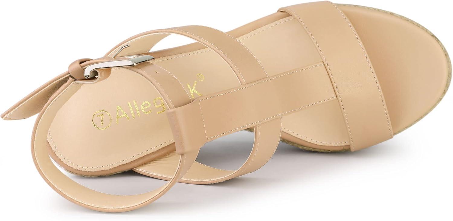imageAllegra K Womens Espadrille Strappy Platform Wedges SandalsNude